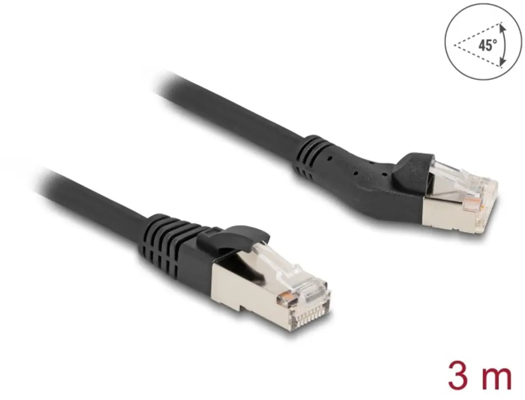 Delock RJ45 Cat.8.1 Kabel 45° Links