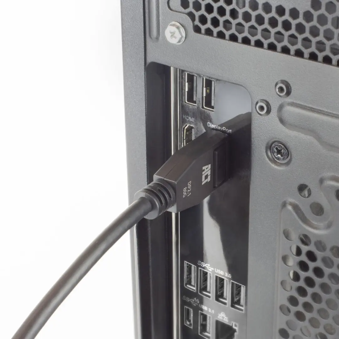ACT DP80 UHBR20 AK4082 DisplayPort 2.1 Kabel - Zwart
