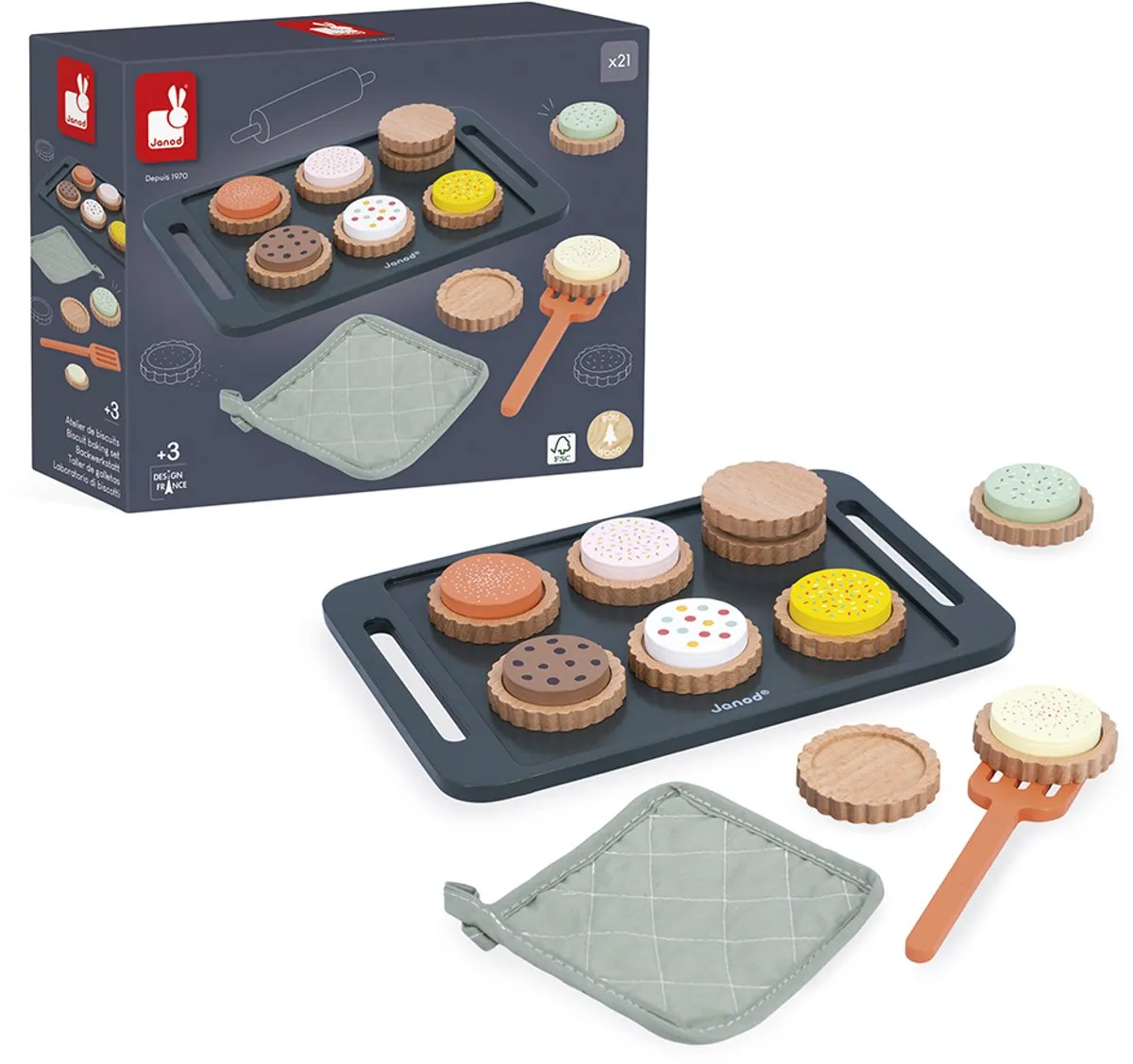 Janod Shiny Grandma Houten Keukenset - 21 Accessoires - Vanaf 3 jaar