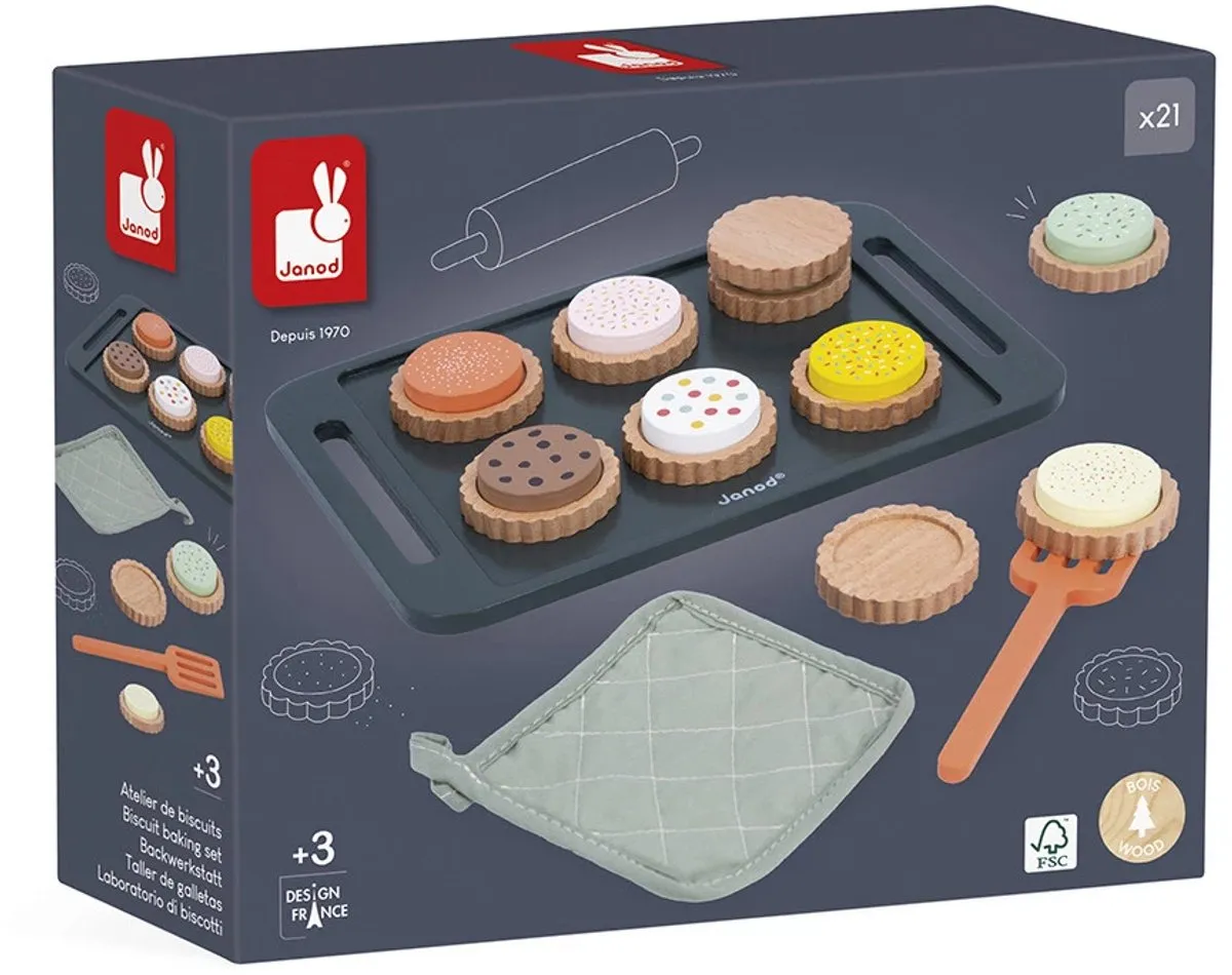 Janod Shiny Grandma Houten Keukenset - 21 Accessoires - Vanaf 3 jaar