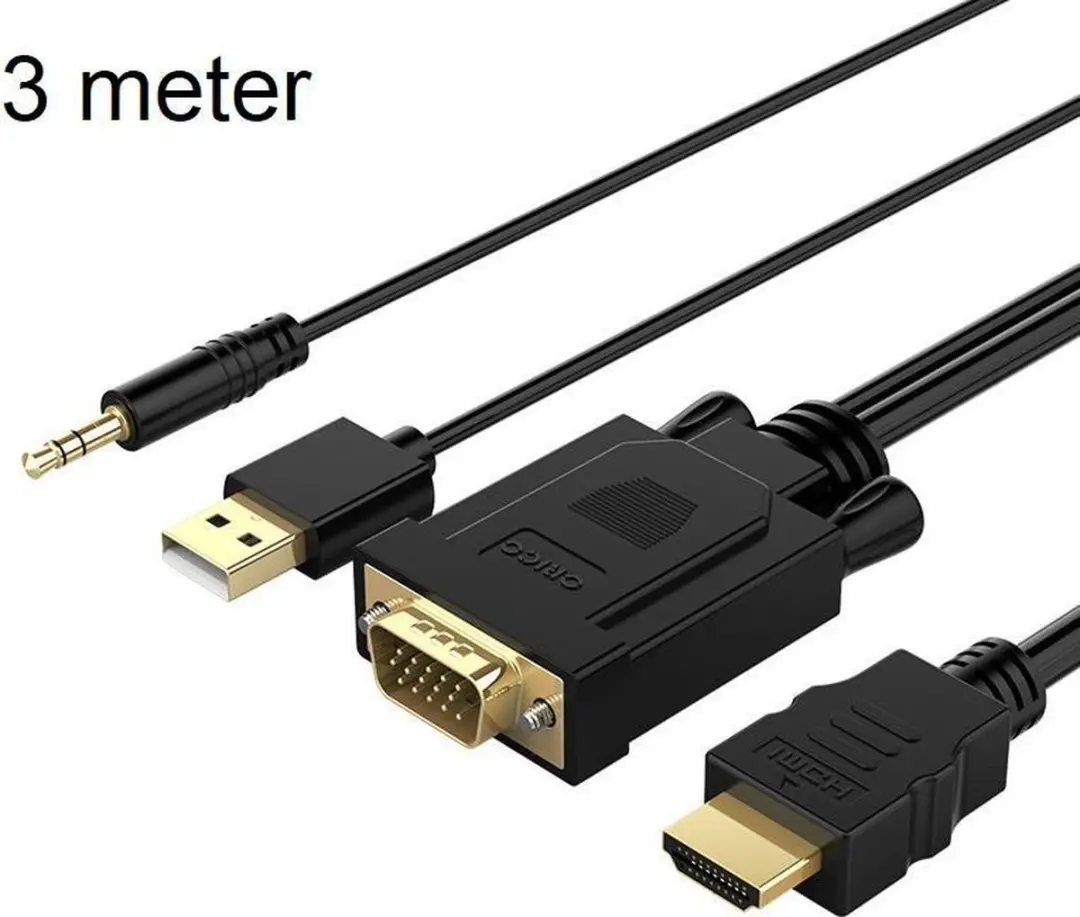 ORICO VGA naar HDMI Kabel ORI-XD-VATH-30-BK - 3M - Zwart