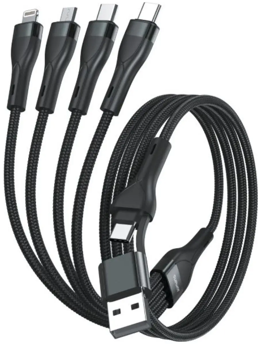 4Smarts USB-C/USB-A Kabel 4-in-1 1,2m - Transparant - afbeelding 6 van 6
