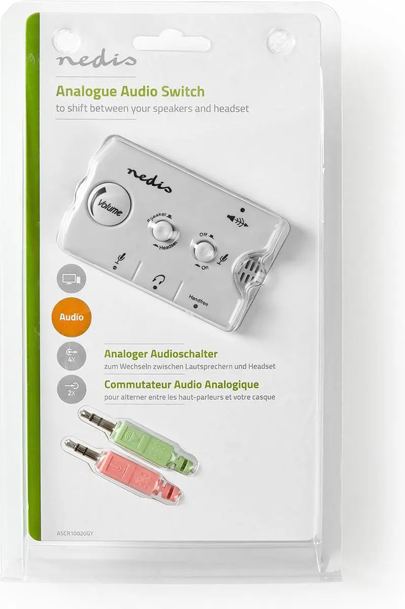 Nedis Audioswitch ASCR10020GY - Ivoor