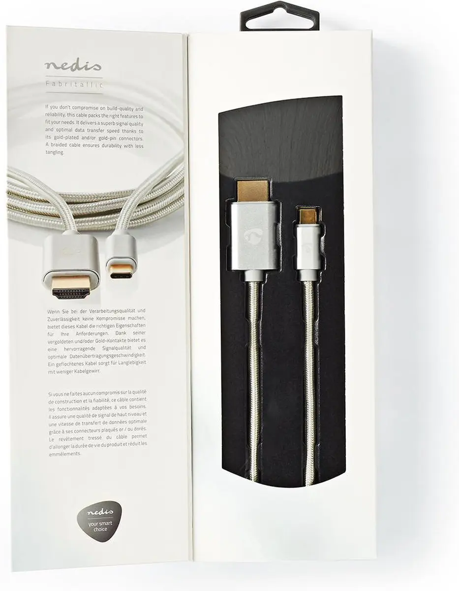 Nedis USB-C HDMI Adapter 4K@60Hz 18Gbps 2m - Verguld - afbeelding 6 van 6