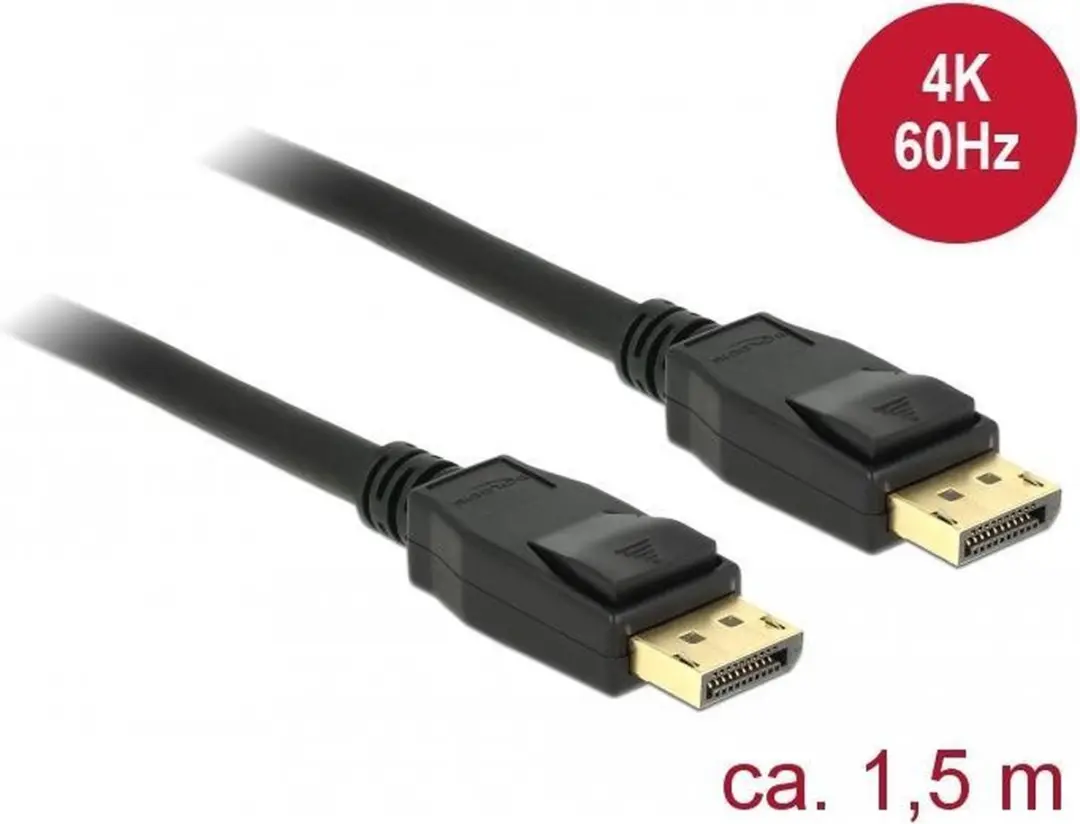 Delock DisplayPort Kabel 1.2 4K60Hz - 0,5m - Zwart