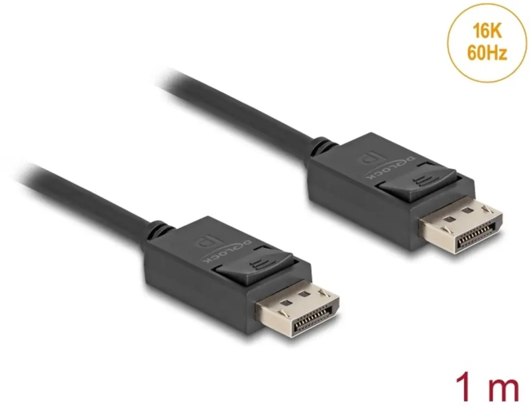Delock Coaxial DisplayPort Kabel 16K 80Gbps 1m