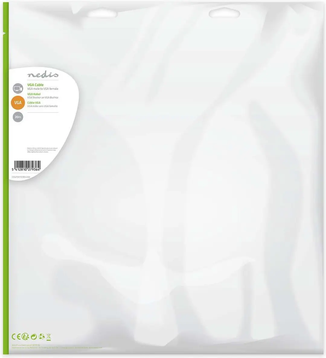 Nedis VGA-Kabel CCGP59100BK200 - 20m - Zwart - afbeelding 6 van 6