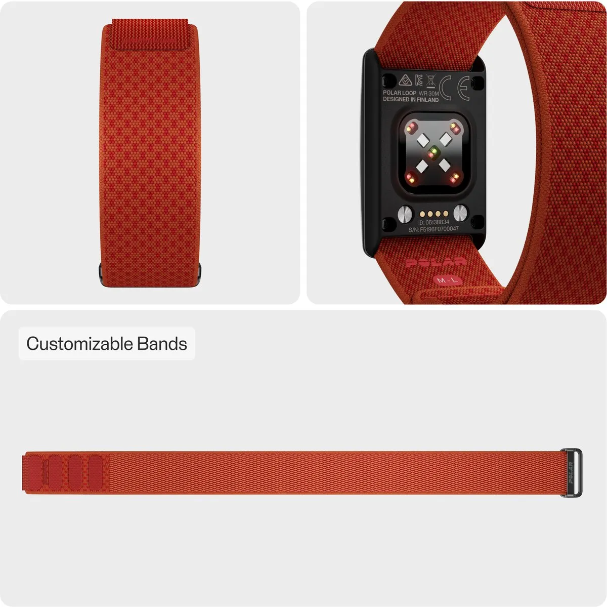 Polar Loop SoftWeave Horlogeband - ORANGE FLAME - 2 Stuks S/M & M/L