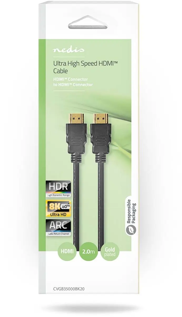 Nedis Ultra High Speed HDMI-kabel 8K 48Gbps 2m - Zwart