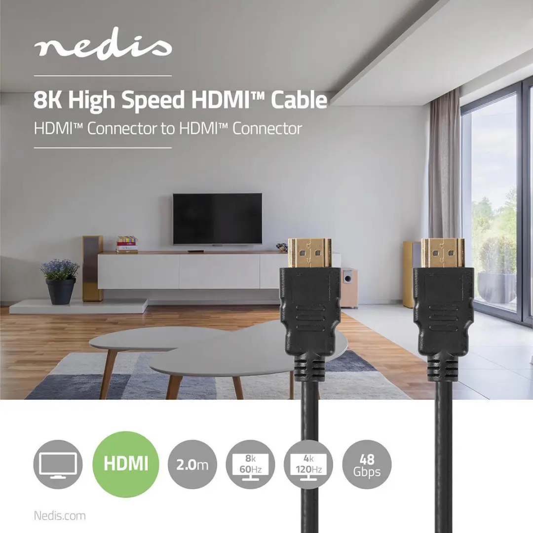 Nedis Ultra High Speed HDMI-kabel 8K 48Gbps 2m - Zwart