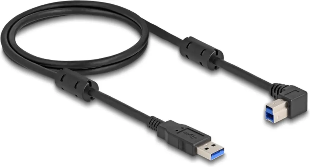 Delock USB-A naar USB-B haaks 5Gbps Kabel 1m - Zwart