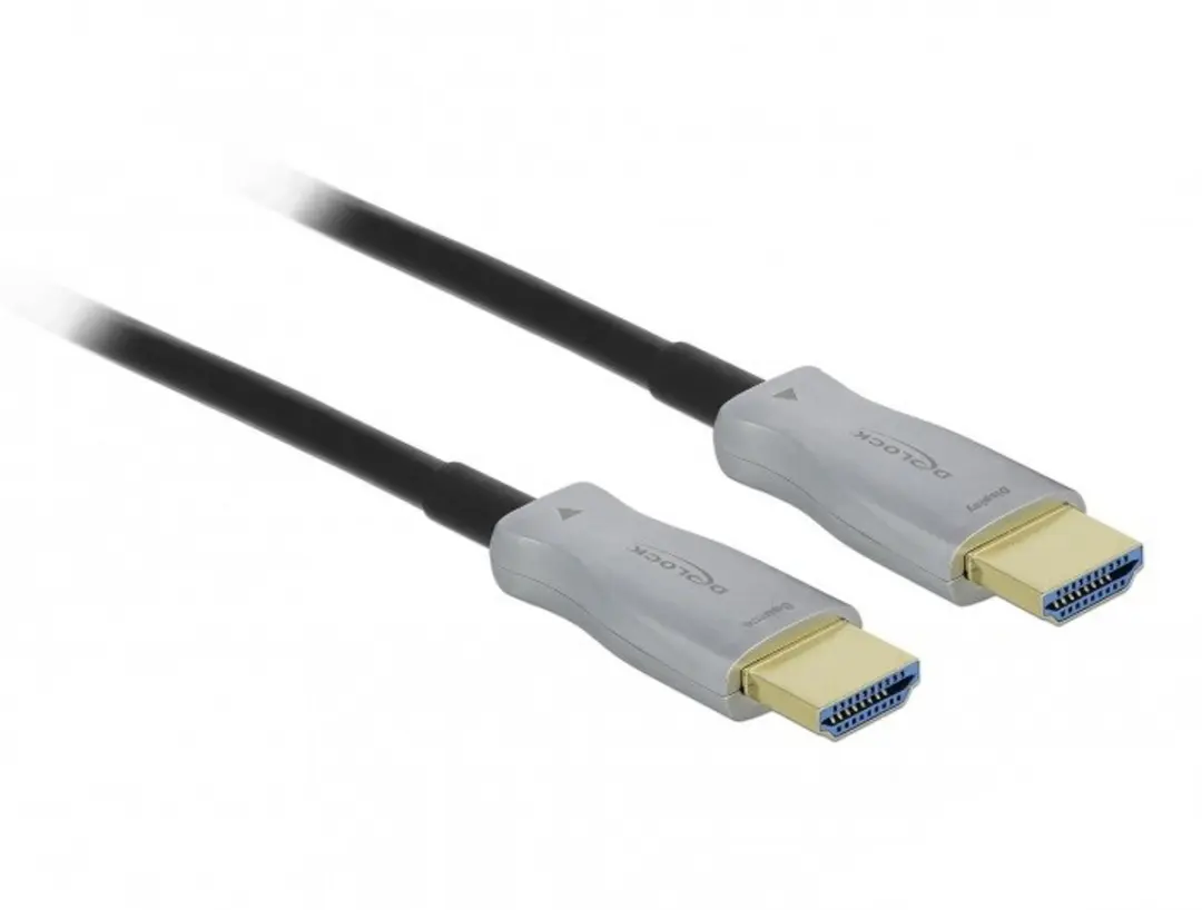 Delock HDMI Actieve Kabel 4K 60Hz 100m - Zwart/Grijs