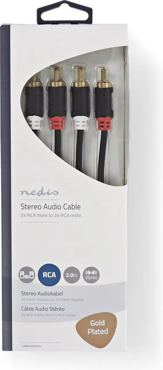 Nedis Stereo-Audiokabel RCA 2.0m - Verguld - Antraciet