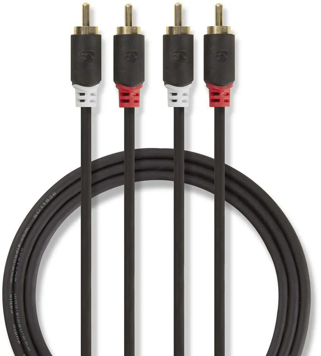Nedis Stereo-Audiokabel RCA 2.0m - Verguld - Antraciet