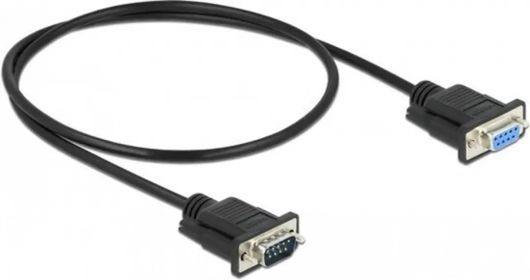 Delock RS-232 D-Sub9 Kabel 0.5m - Zwart