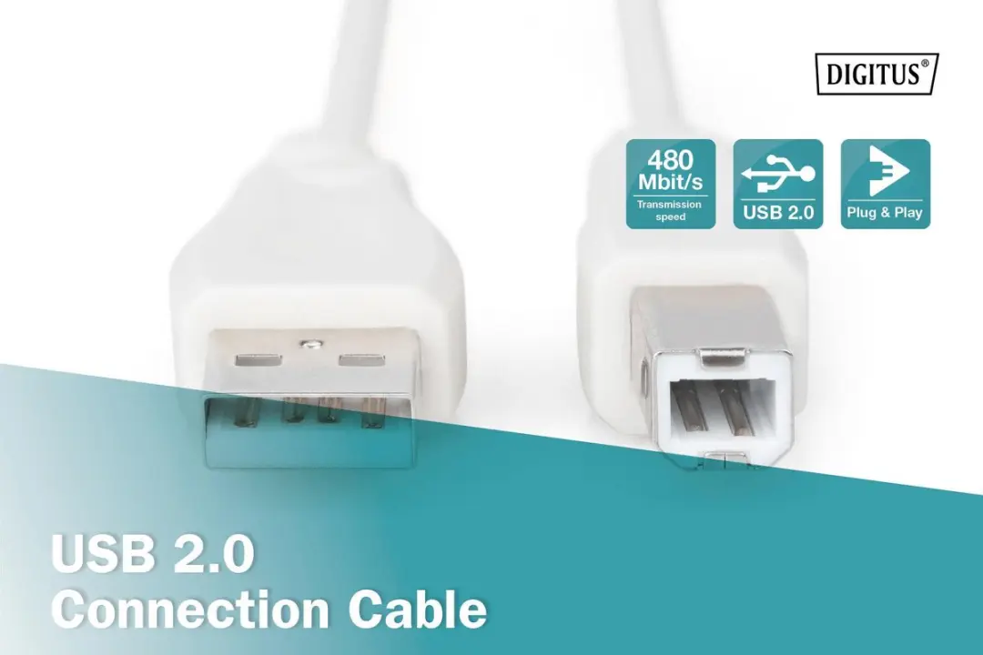 Digitus USB 2.0 A/M - B/M Printerkabel 3m - Beige