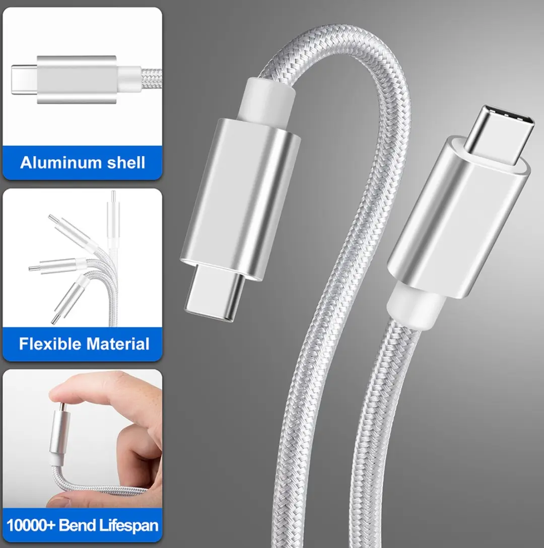 NÖRDIC USBC-N1062 USB-C Kabel 1m - 60W PD - 5Gbps - Wit