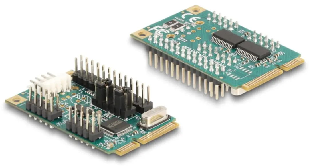 Delock Mini PCIe I/O Kaart - 1x Parallel, 2x RS-232 - Groen