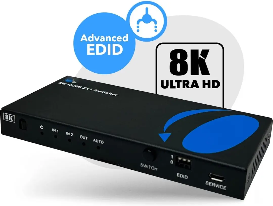 NÖRDIC HDMI 2.1 Switch SGM-249 - 2 naar 1 - 8K60Hz/4K120Hz - Zwart
