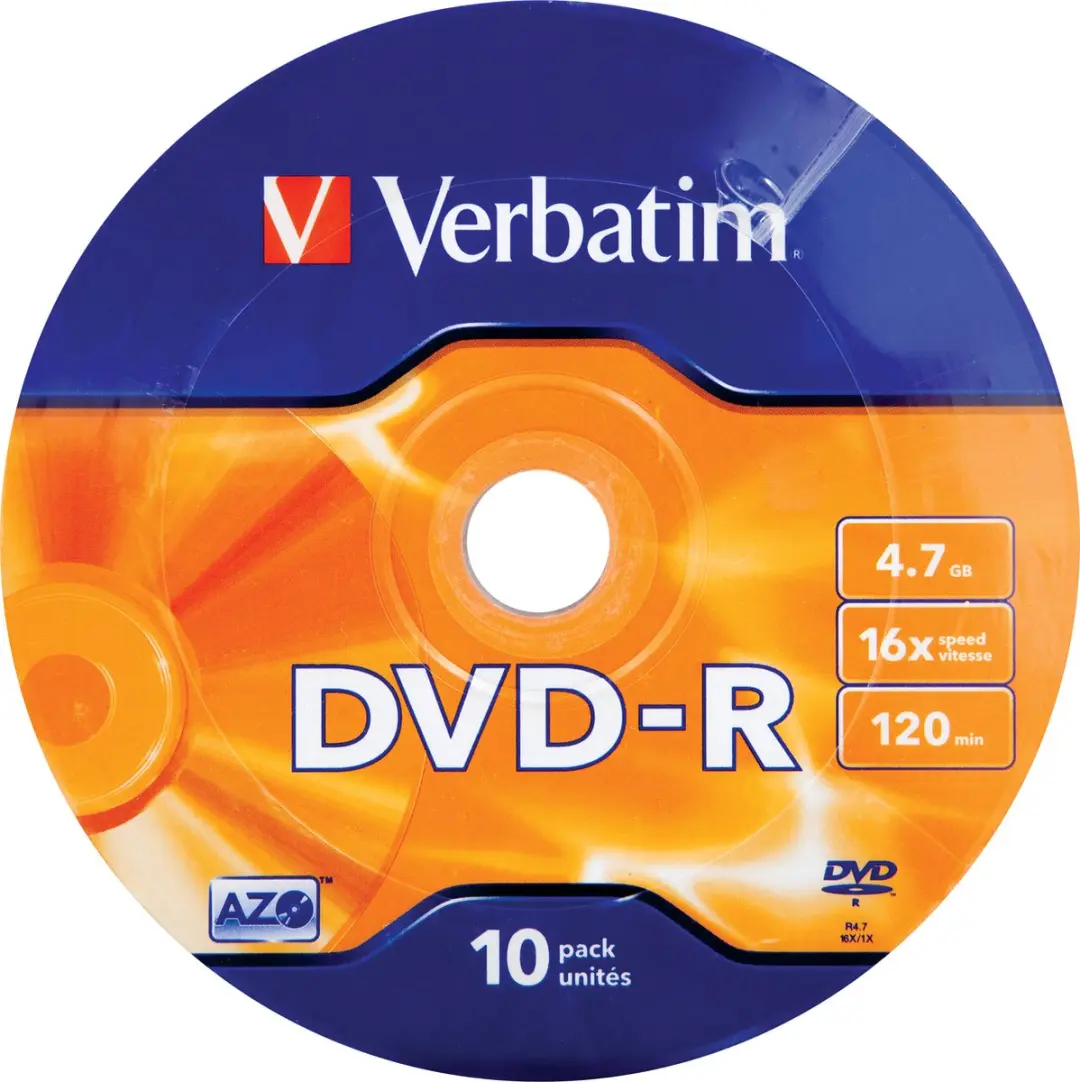Verbatim DVD-R 4,7GB 16x - 10 Stuks