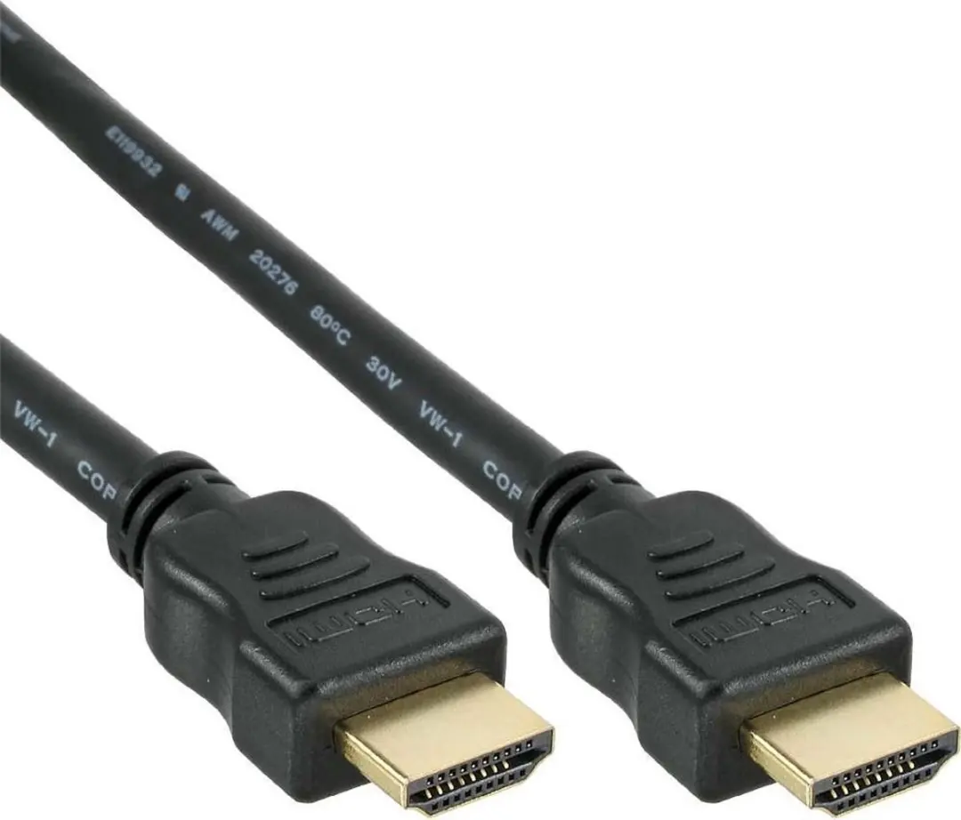 InLine HDMI High Speed Kabel 0,3m - Zwart/Goud