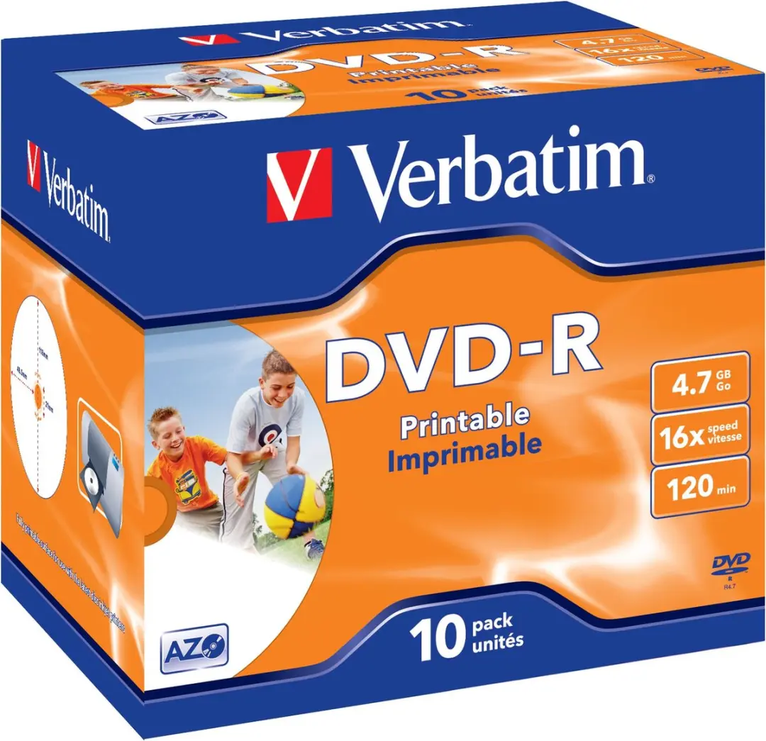 Verbatim 43521 DVD-R Wide Inkjet Printable ID Brand