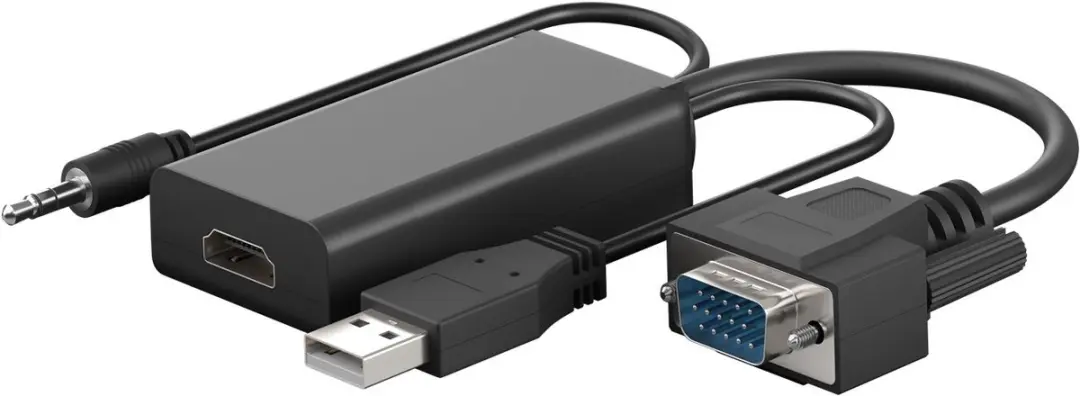 Goobay VGA + 3,5mm Jack naar HDMI Adapter - 0,15m - Zwart