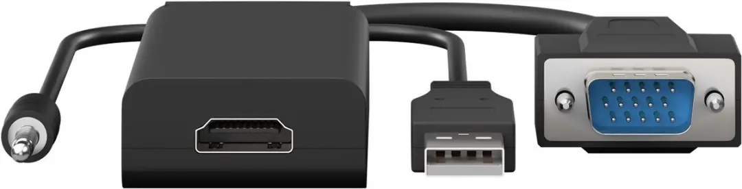 Goobay VGA + 3,5mm Jack naar HDMI Adapter - 0,15m - Zwart