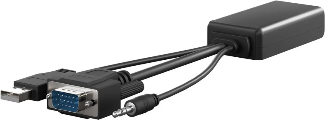 Goobay VGA + 3,5mm Jack naar HDMI Adapter - 0,15m - Zwart
