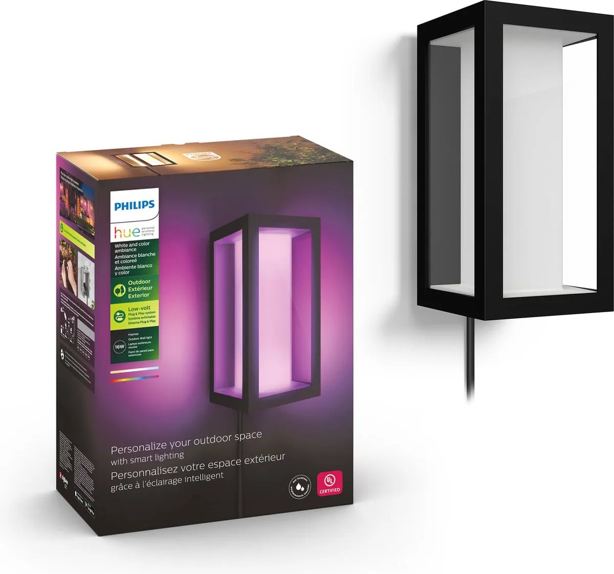 Philips Hue Impress White & Color Ambiance Muurlamp - Zwart