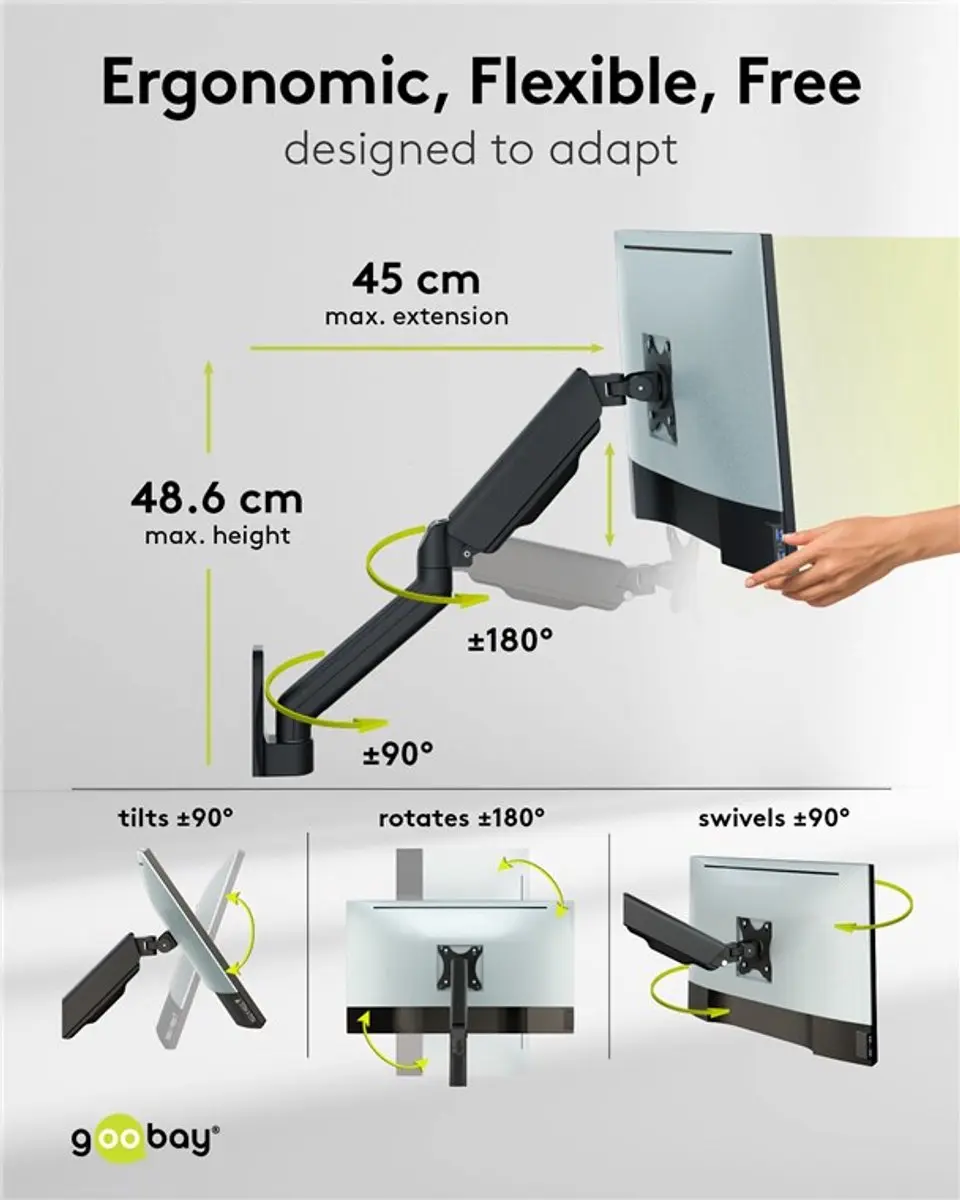 Goobay Muurbeugel 70820 - 1 Monitor tot 32" - Zwart