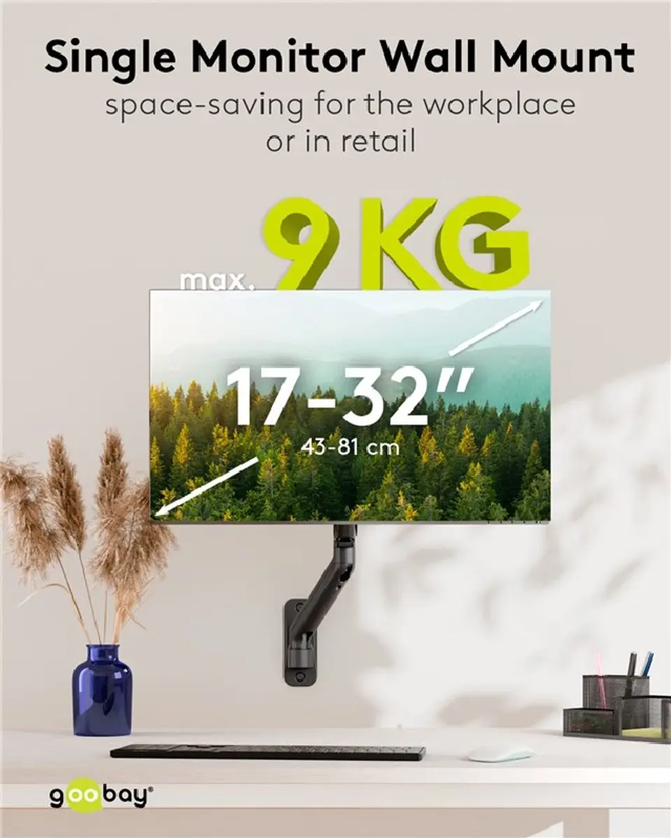 Goobay Muurbeugel 70820 - 1 Monitor tot 32" - Zwart