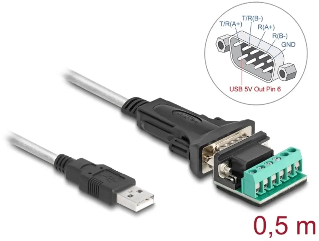 Delock USB 2.0 Adapter RS-422/485 6-pins