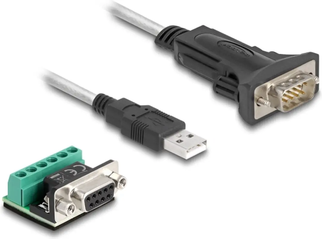 Delock USB 2.0 Adapter RS-422/485 6-pins - 0,5m - Zwart