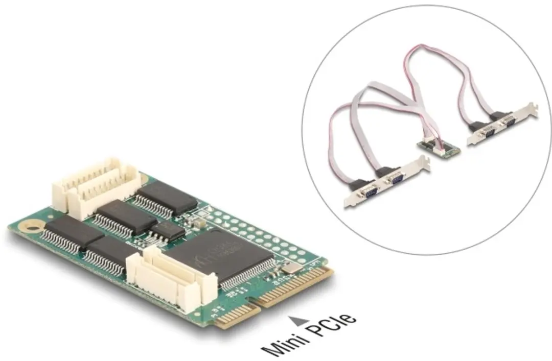 Delock Mini PCIe I/O Kaart 4x RS-232