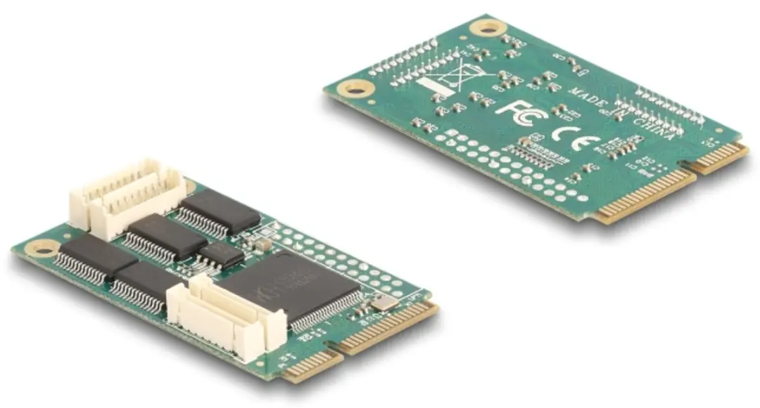 Delock Mini PCIe I/O Kaart 4x RS-232 - Groen