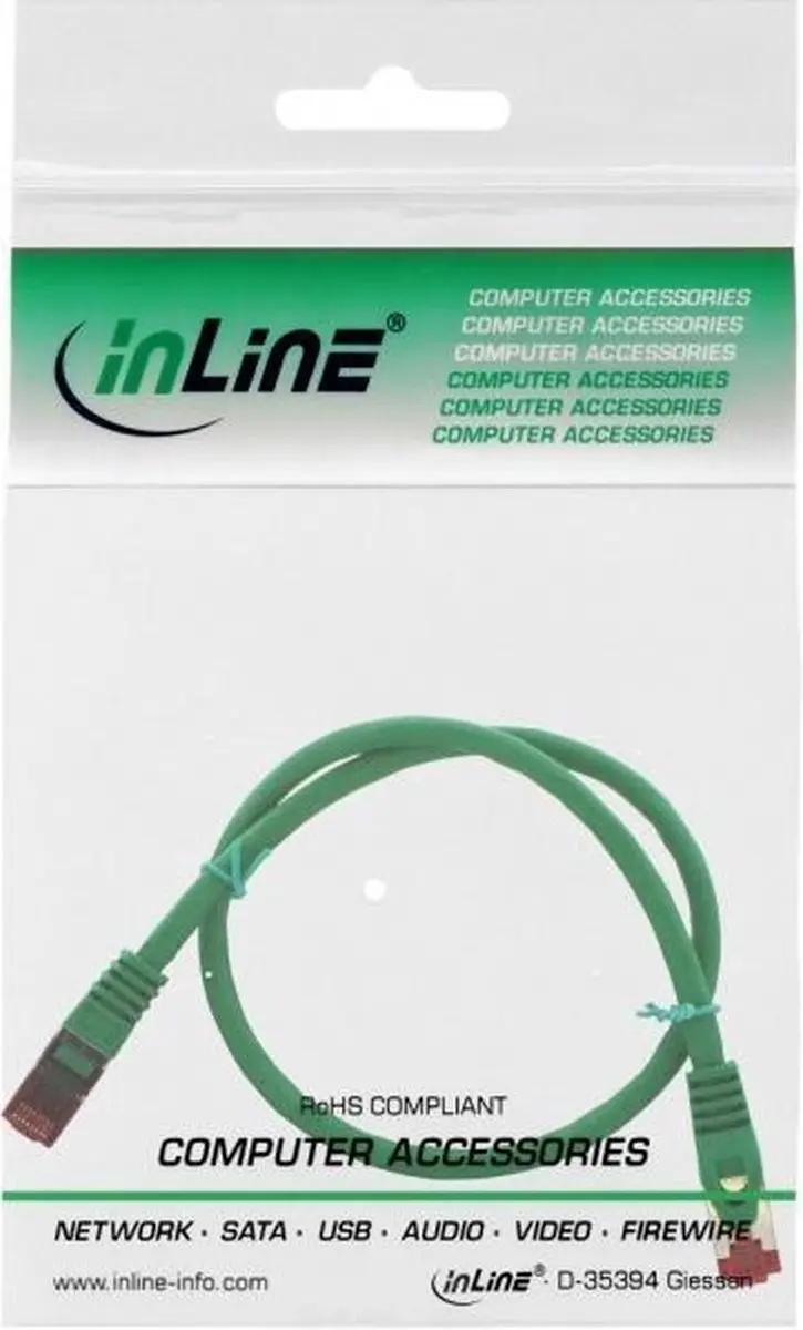 InLine Patchkabel S/FTP Cat.6 Halogeenvrij 0,3m - Groen