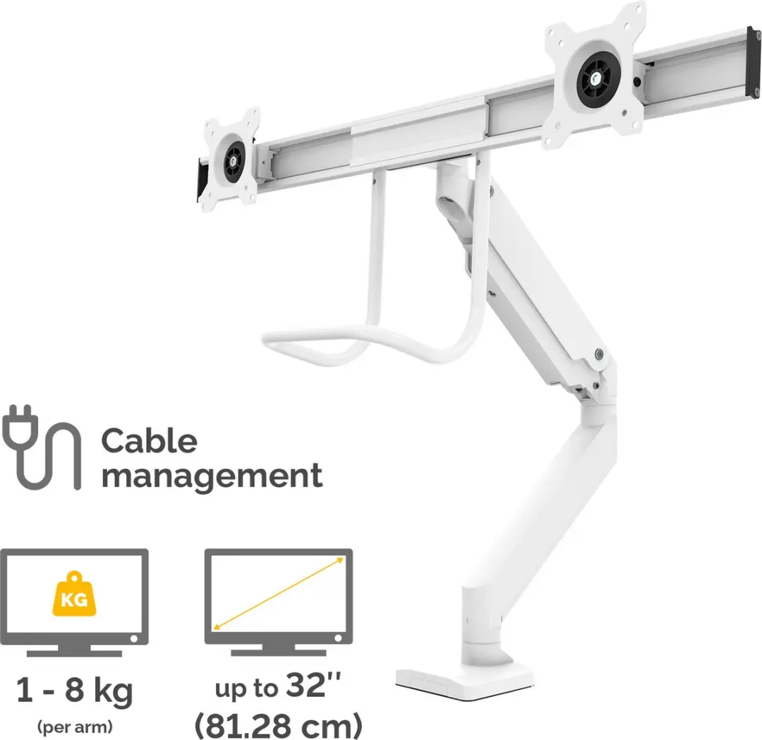 Fellowes Eppa Crossbar Monitorarm 32" - Wit