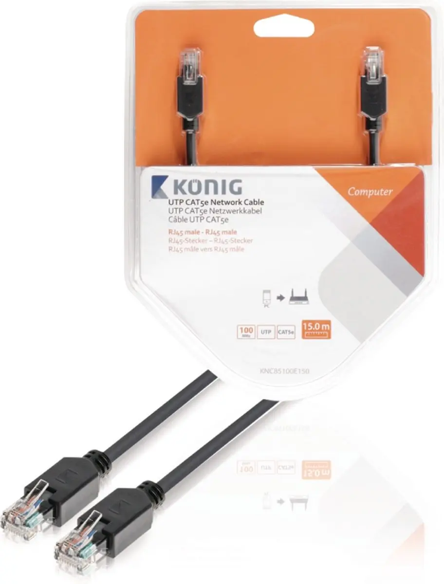 Konig KNC85100E150 Netwerkkabel RJ45 15m
