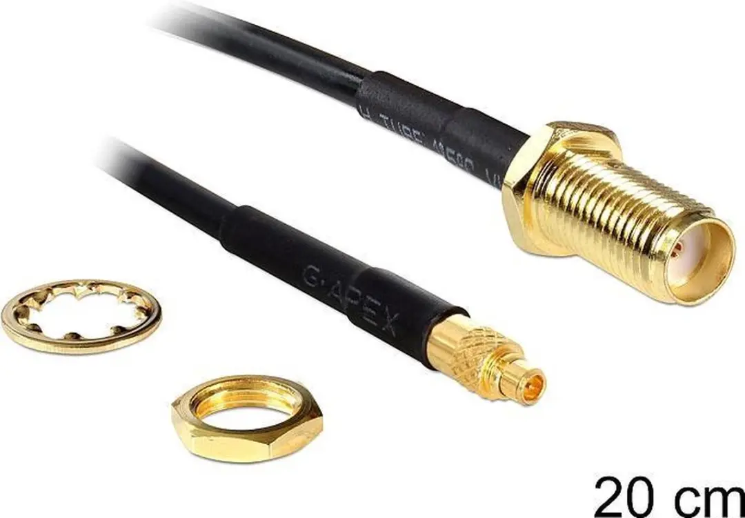Delock SMA MMCX Kabel 200mm - Zwart