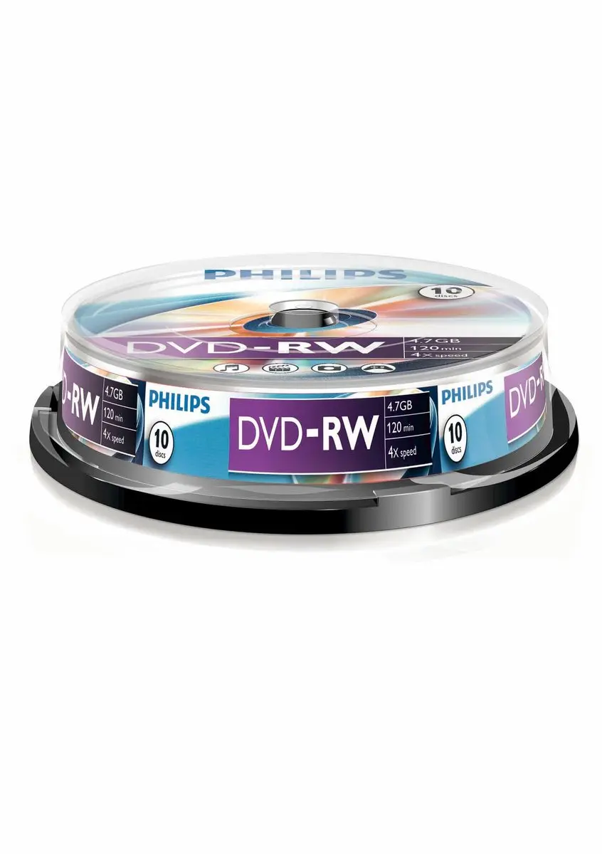 Philips DVD-RW 4,7GB 10 Stuks - DN4S4B10F