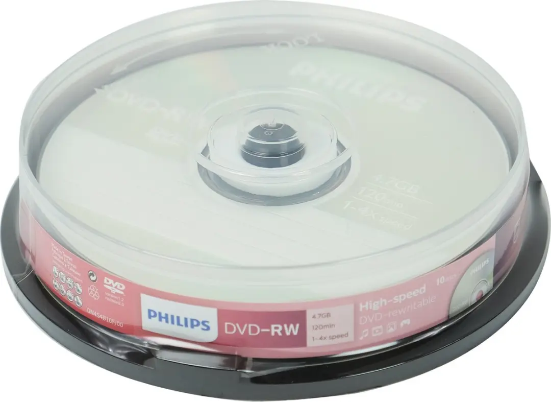 Philips DVD-RW 4,7GB 10 Stuks - DN4S4B10F