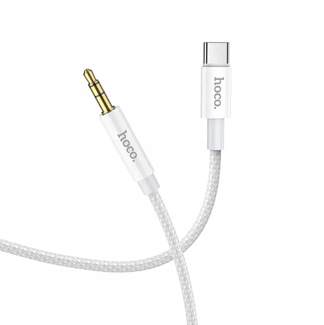 Hoco AUX Kabel 3,5mm Jack naar USB-C 1m - Zilver