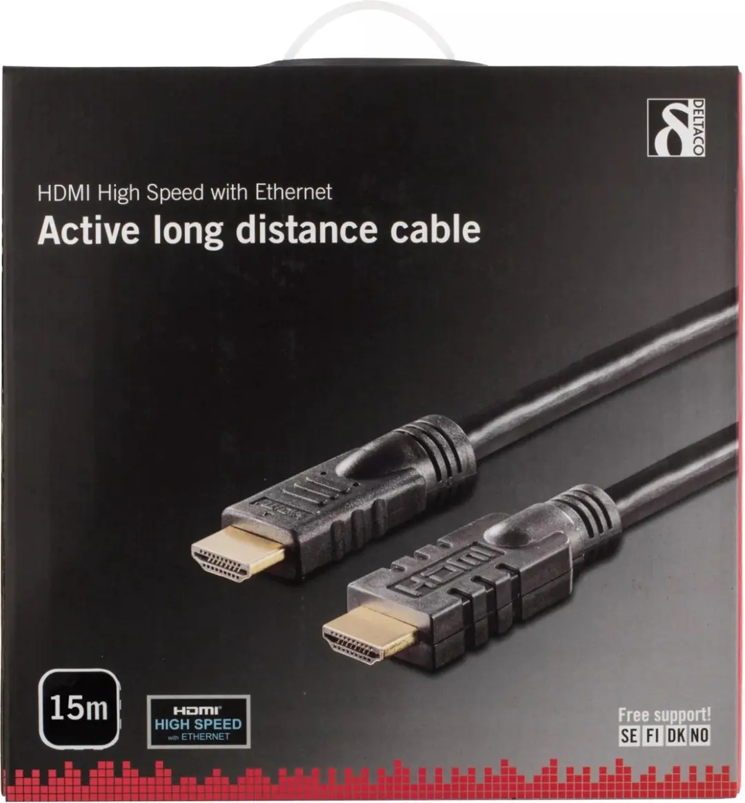 Deltaco HDMI-kabel 15m High Speed met Ethernet - Zwart