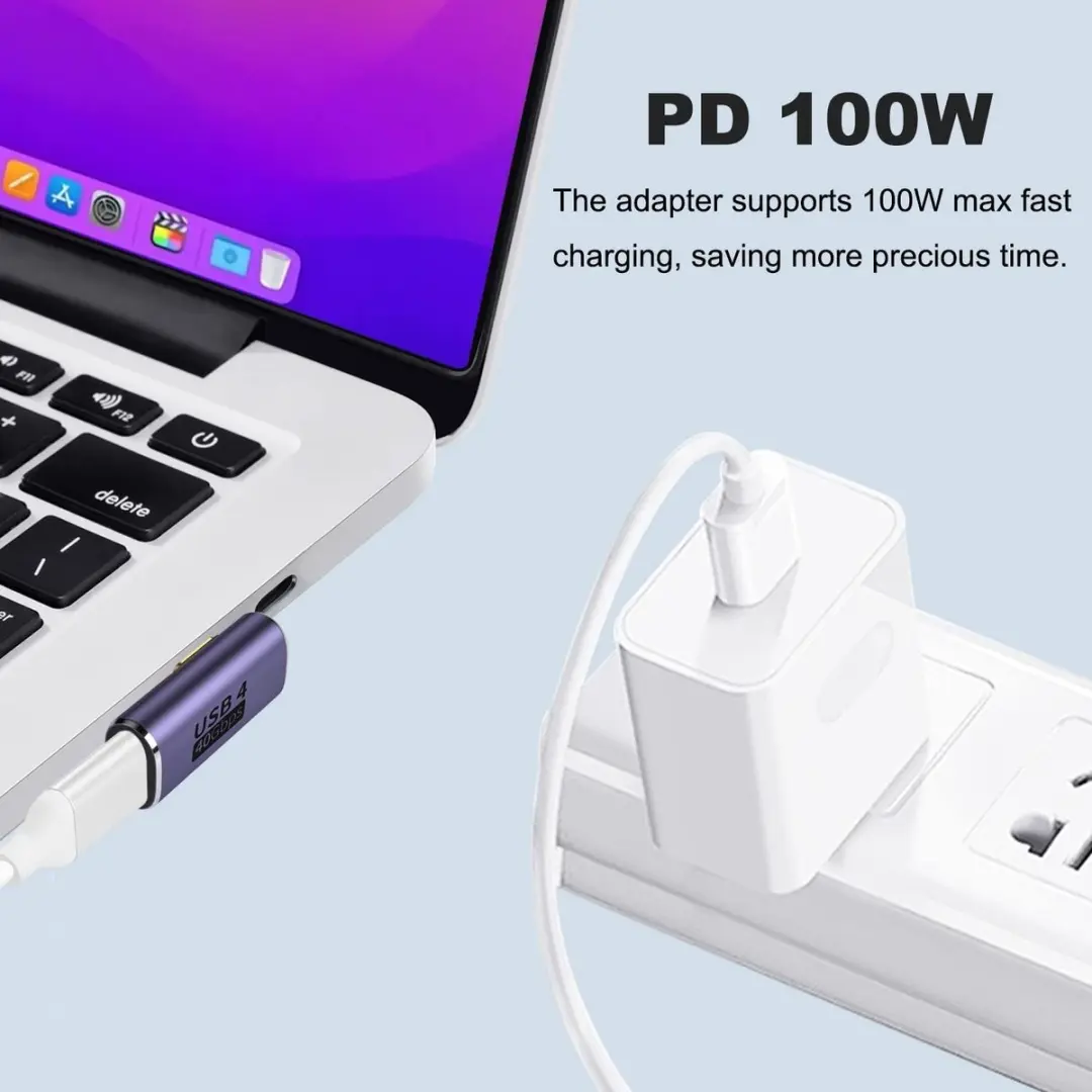 NÖRDIC USB4-304 USB-C Adapter - 8K60Hz 40Gb/s PD 100W - Paars