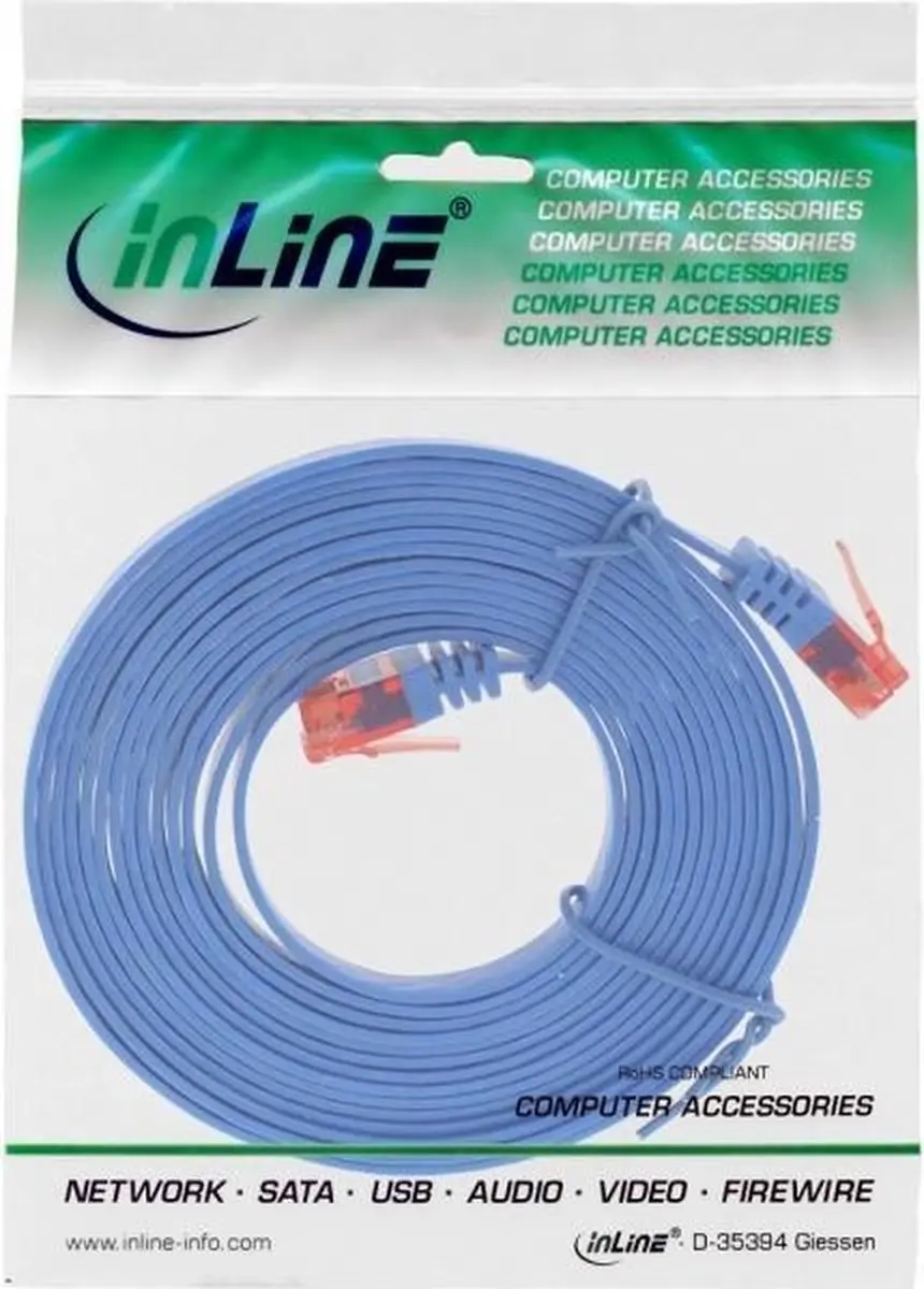 InLine Patchkabel U/UTP Cat.6 - 10m - Blauw