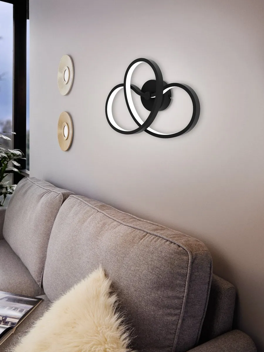 Eglo Gianella Wandlamp - LED 37cm - Zwart/Wit