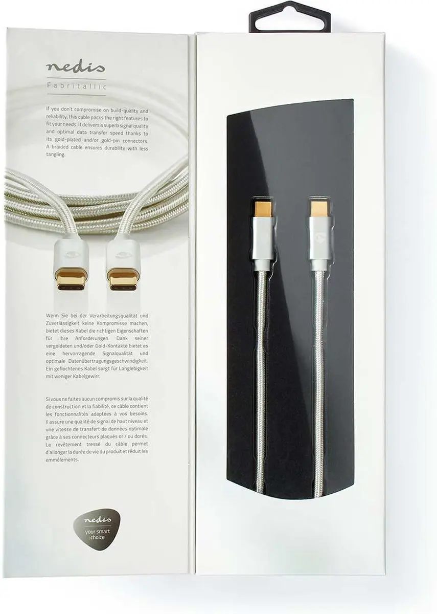Nedis USB-C Kabel 100W 2m - Verguld - Zilver - afbeelding 6 van 6