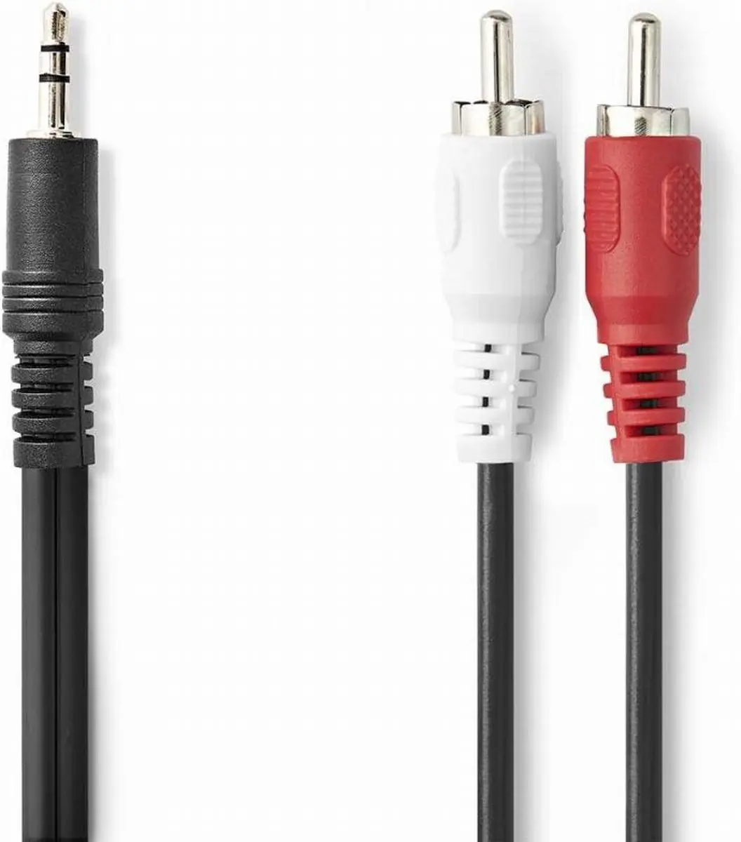 Nedis Stereo-Audiokabel 3,5mm Male naar 2x RCA Male - 2m - Zwart