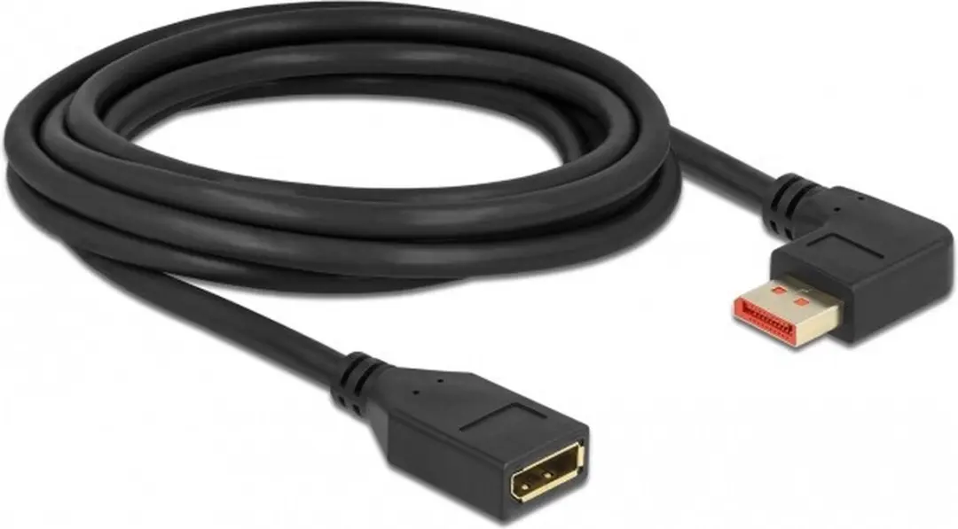 Delock DisplayPort Kabel 90° Links - 8K 60Hz - 3m - Zwart